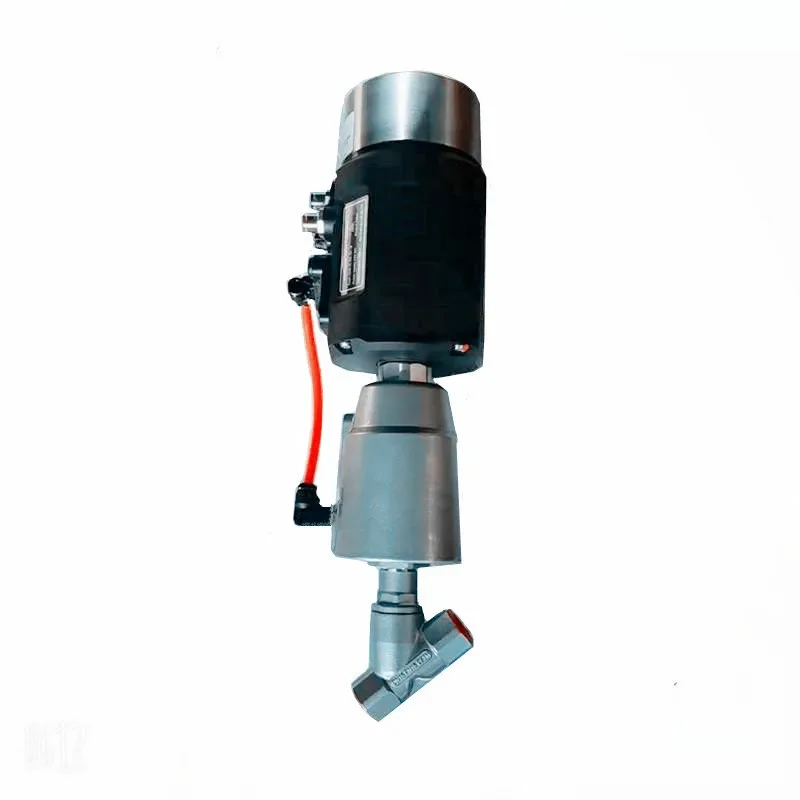 Stainless Steel body Pneumatic Angle Seat Valve threaded with ligent Positioner Proportional control valve