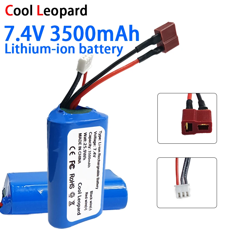 

18650 7.4V Li-Ion Battery 3500mAh,For Wltoys 144001 A959-B A969-B A979-B K929-B 12428 12423 10428 Q39,RC Car Spare Parts