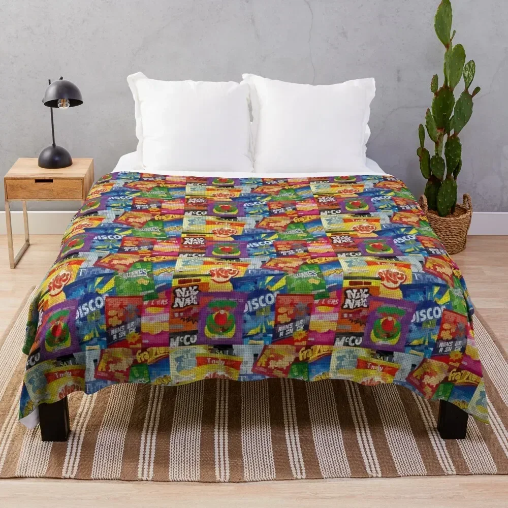 

Crisp Packet Montage Throw Blanket Soft Comfort Blanket for Reading Watching TV