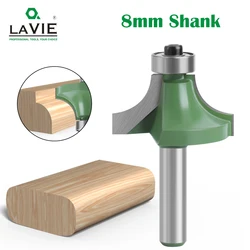 LAVIE-Fresadora De Carboneto De Tungstênio, 8mm Canto Redondo Sobre Router Bit, Rolamento para Madeira, Ferramenta De Madeira, MC02022, 1Pc