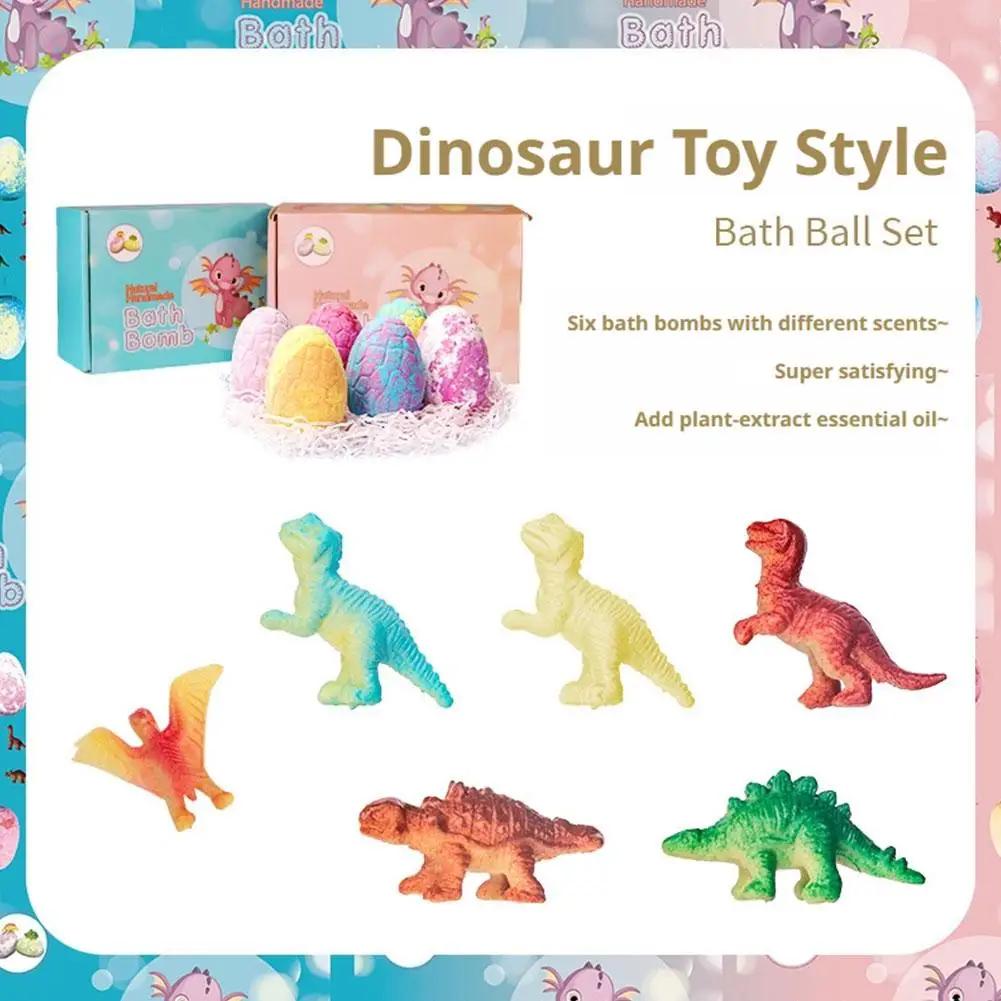 Naturally Handmade Bath Bomb Set 6pcs 120g Dinosaur Egg Design Children Bath Toys Baby Plant Health Safe Gentle Bathing Artifact - view 4