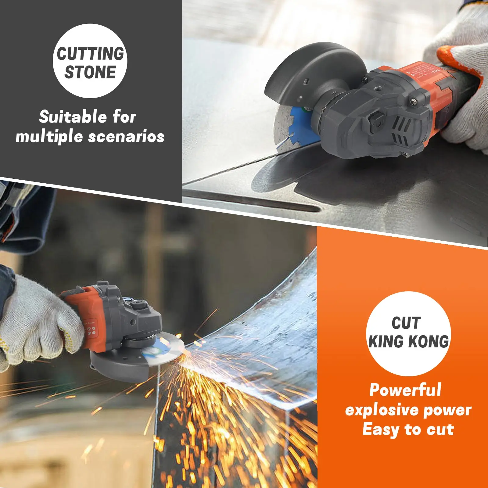 SuperPan 125 Power Tool Rechargeable Machine Machine Angle Grinder Speed Regulation and Cutting Electric Tool for Makita Battery