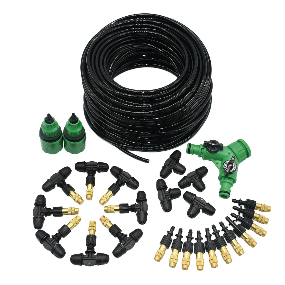 

5M-30M DIY Drip Irrigation System Mist Nozzle Automatic Watering Garden Hose Lock Nut Drip Watering Kits Adjustable Sprinkler