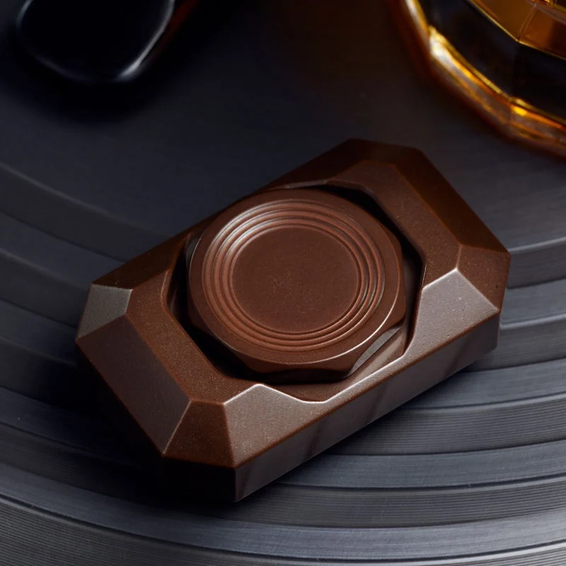 Miroir noir EDC, Type de sensation de pierres précieuses, bords arrondis, mécanique en métal, Fidget Spinner à deux pages, jouet de bureau de décompression