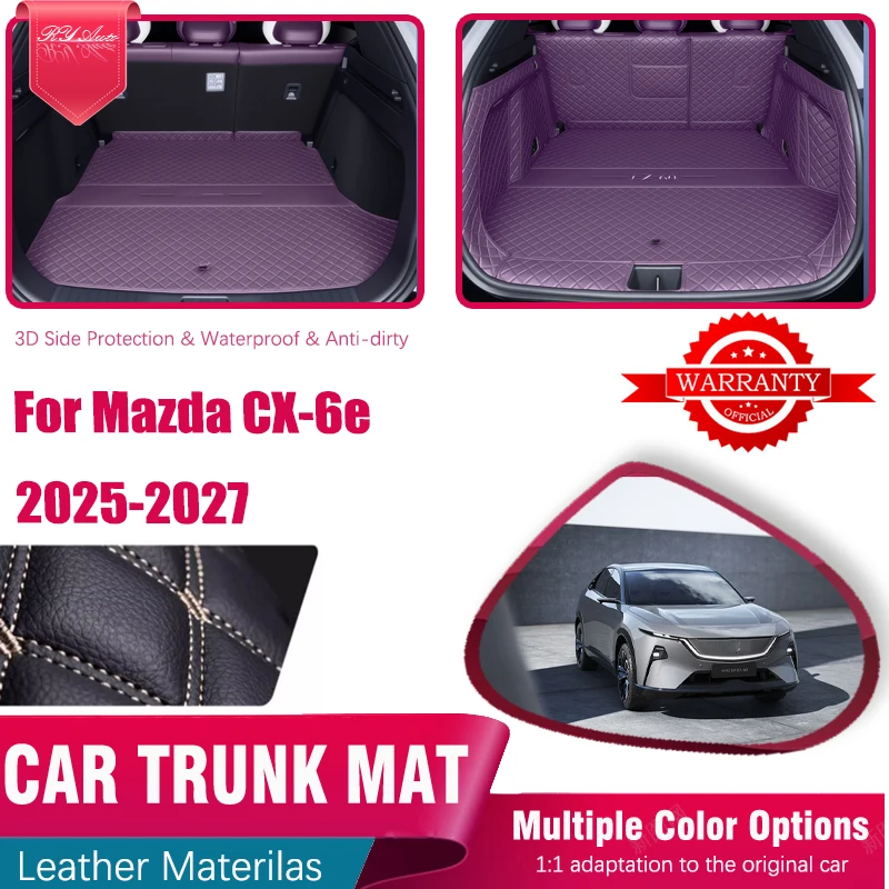 

Leather Car Trunk Mats For Mazda EZ-60 CX-6e J90K 2025 2026 2027 Anti-dusty Pad Storage Cargo Covers Inner Liner Car Accessories