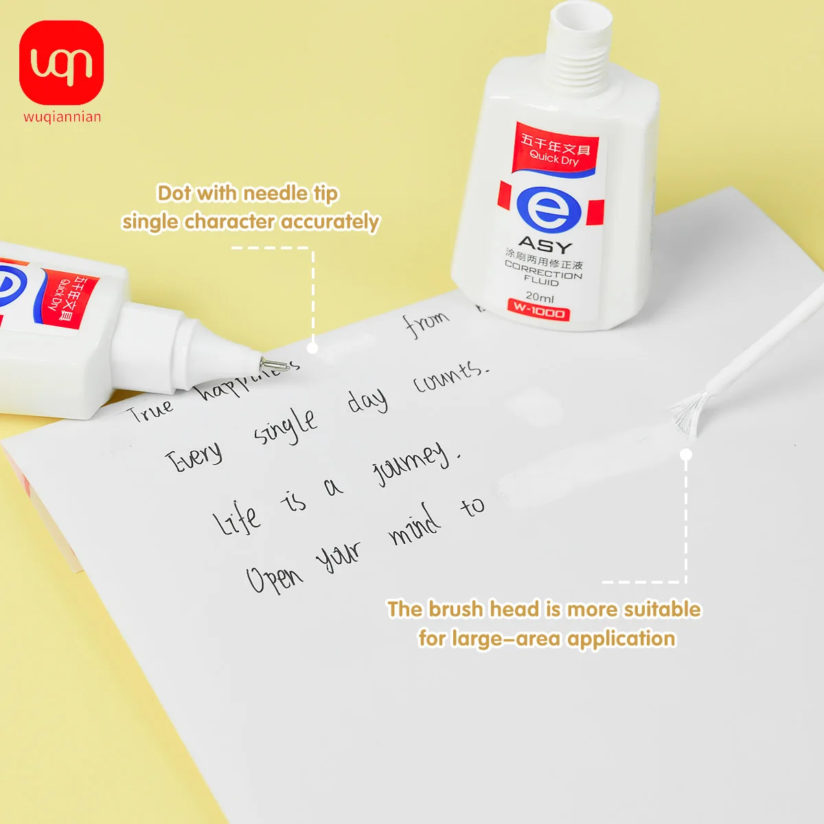 سائل تصحيح سريع الجفاف من WQN، 20 مل، أبيض وسهل الاستخدام، وقت تجفيف قصير، متوفر في عبوات مكونة من 1/3/6 قطع