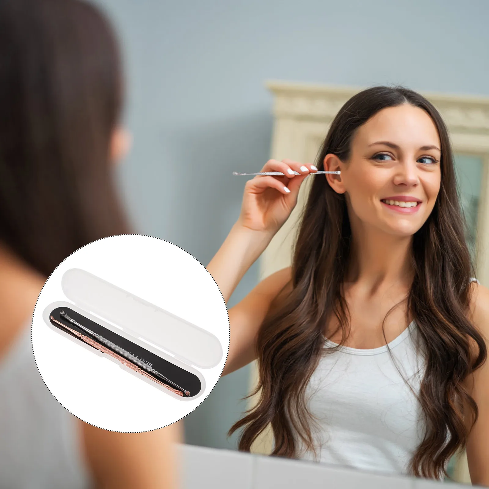 

1 комплект, эргономичные инструменты для удаления воска, безопасные ложки для чистки, бытовые ушные уборы, удобные ложки, прочные чистящие средства для ушной серы, здравоохранение