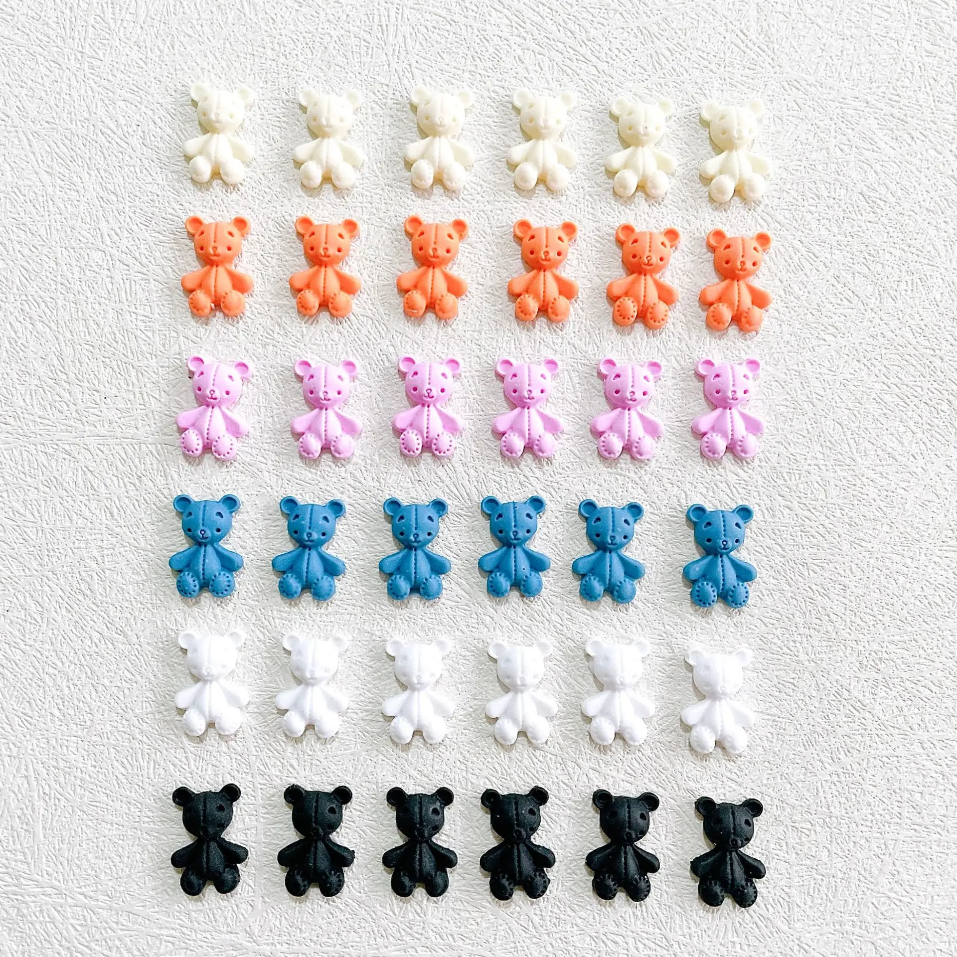 60PCS Kawaii Bear Nail Accessories Charms Parts Cute Cartoon Design 3D Resin Nail Art Decoration Supplies Mancure Decor Product