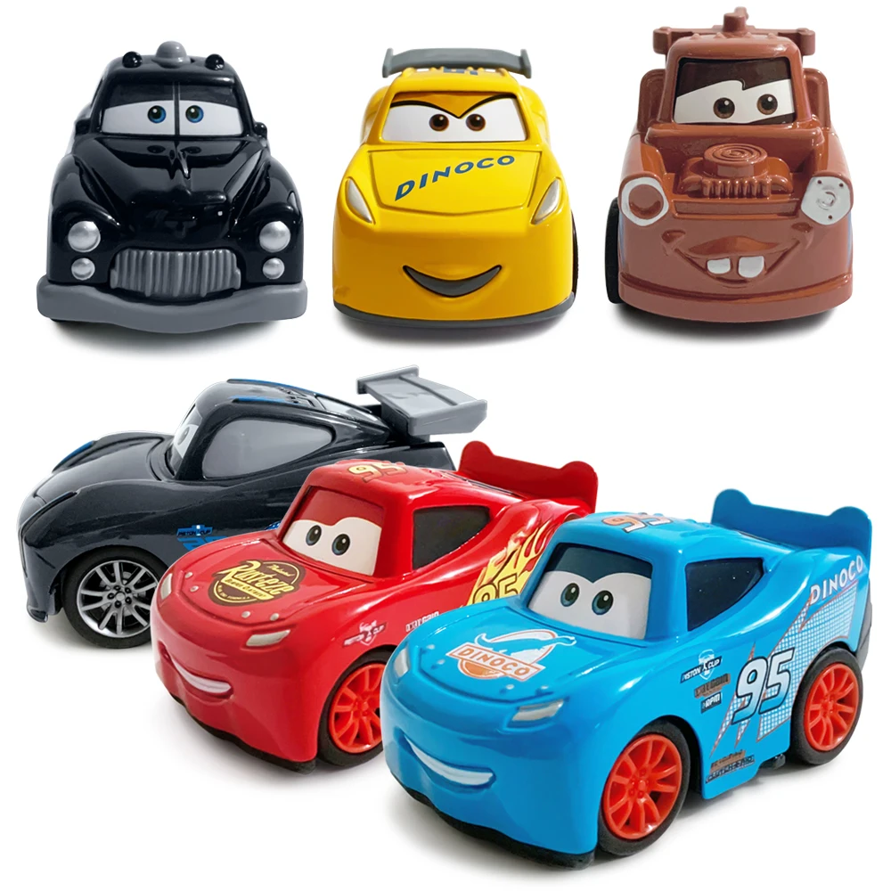 Cars 3 Cute Cartoon Alloy Toys Cars Lightning McQueen Storm Jackson Mater Sheriff Dinoco Metal Die Casting Racing Toys Gifts