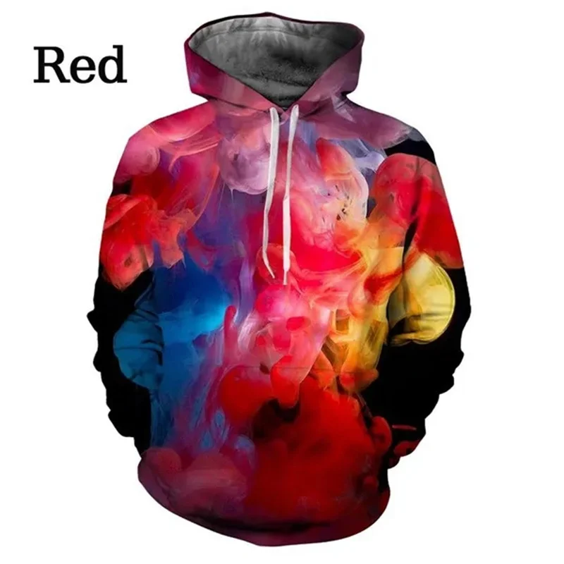 Colorful Pigments Pattern Hoodies For Men Funny 3D Printed Sweatshirts Casual Pullover Long Sleeve Hooded Oversized Tracksuits