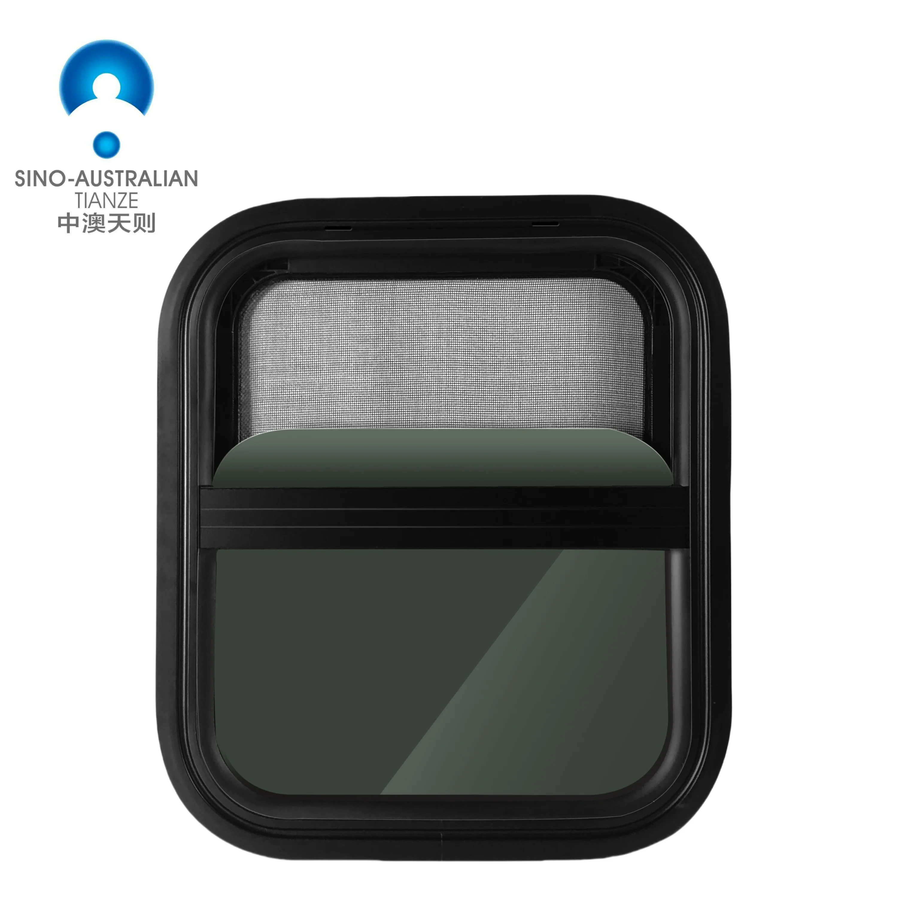 

RV Window Replacement, 356x406mm Aluminum Frame, Horizontal Slide Camper Window, Teardrop Shape, for RV, Camper, Horse Trailer