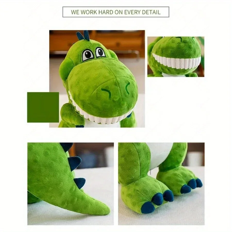قطعة واحدة من لعبة الديناصور اللطيفة من القطيفة دمية على شكل حيوان محشوة ناعمة للأطفال - هدية مثالية لعيد الميلاد ووسادة تزيين المنزل