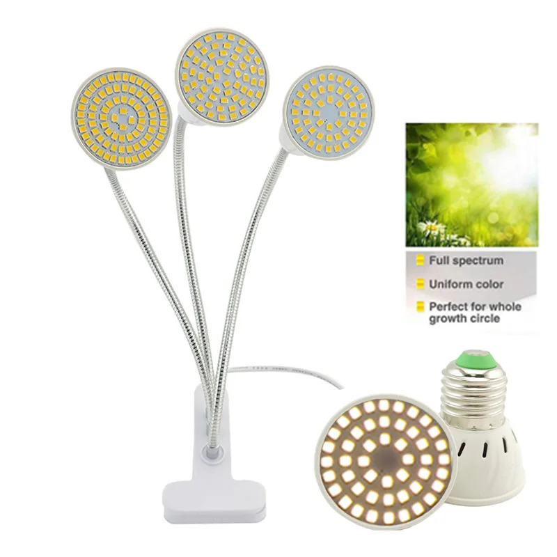 60 80 LED Grow light for indoor plant flower Full Spectrum yellow sunlight phyto lamp holder Fitolamp growbox tent greenhouse t1