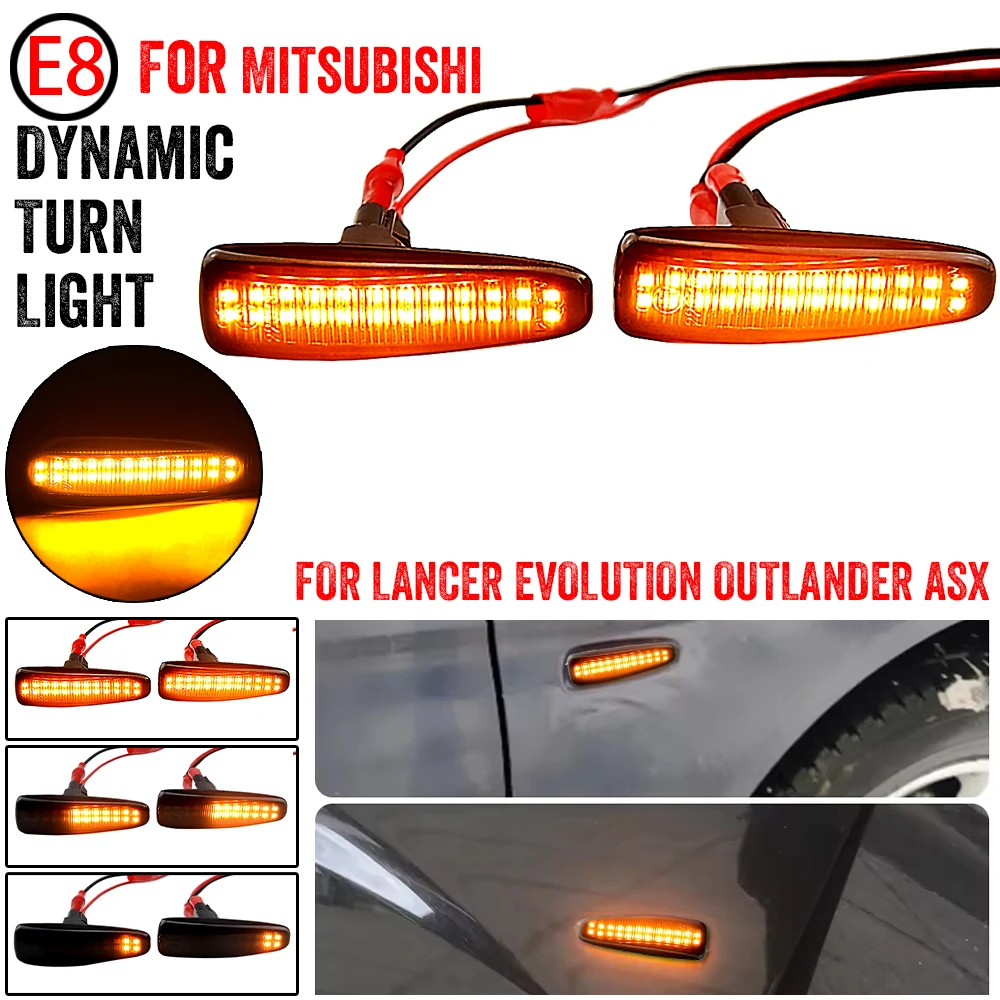 2pcs LED Dynamic Side Marker Turn Signal Lights 8351A001 For Mistubishi Outlander Sport Mirage Sport Lancer Evolution X