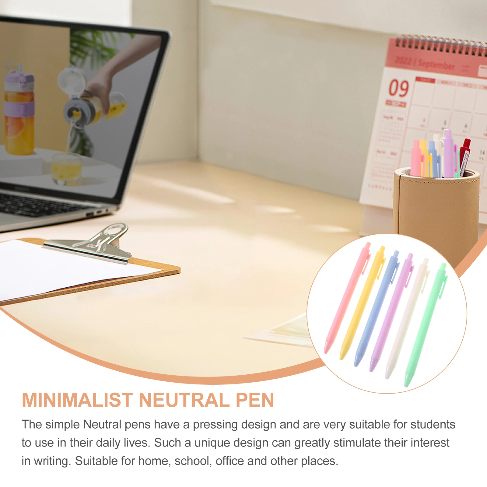 

6 Pcs 0 5mm Neutral Pen Press Gel Pen School Writing Tools Students Press Type Mixed Colors Smooth Writing Experience