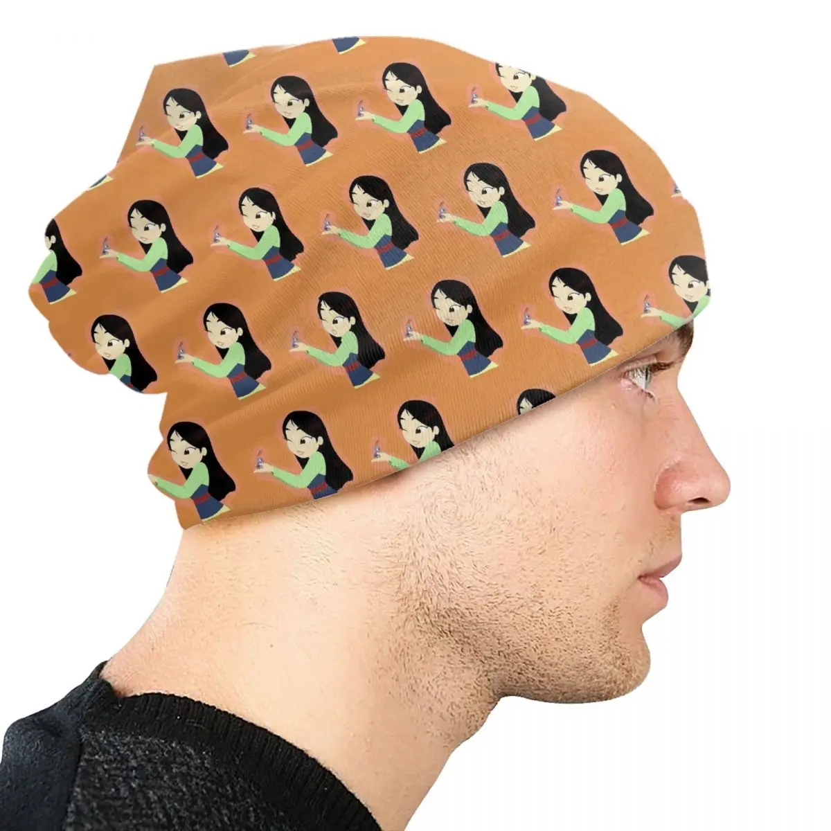 مخصص الأميرة مولان بونيه قبعة قبعات متماسكة الرجال النساء أزياء للجنسين شتاء دافئ Skullies Beanies قبعات