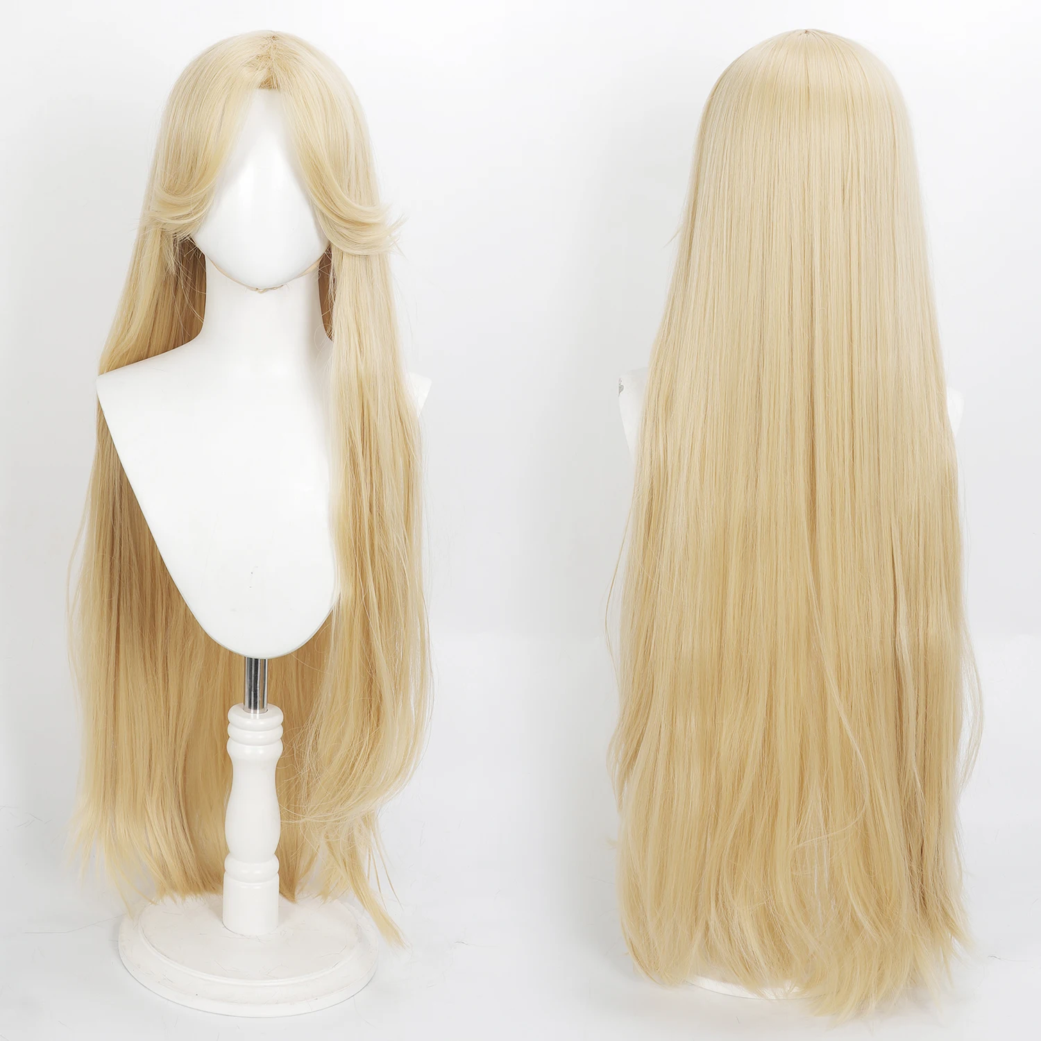 32inch Long Wavy Blonde Synthetic Wig Heat Resistant Cosplay Hair for Princess Themed Costume Party image 6
