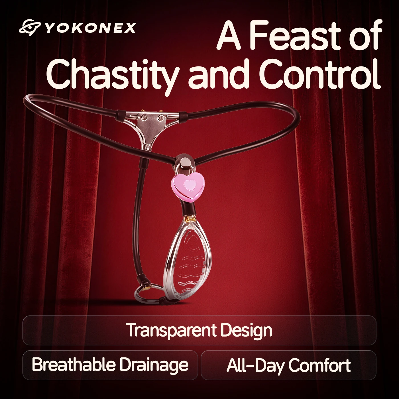 Women's Stainless Steel Chastity Belt Adjustable Transparent BDSM Chastity Device with Open Design Female Locking Fetish Toy
