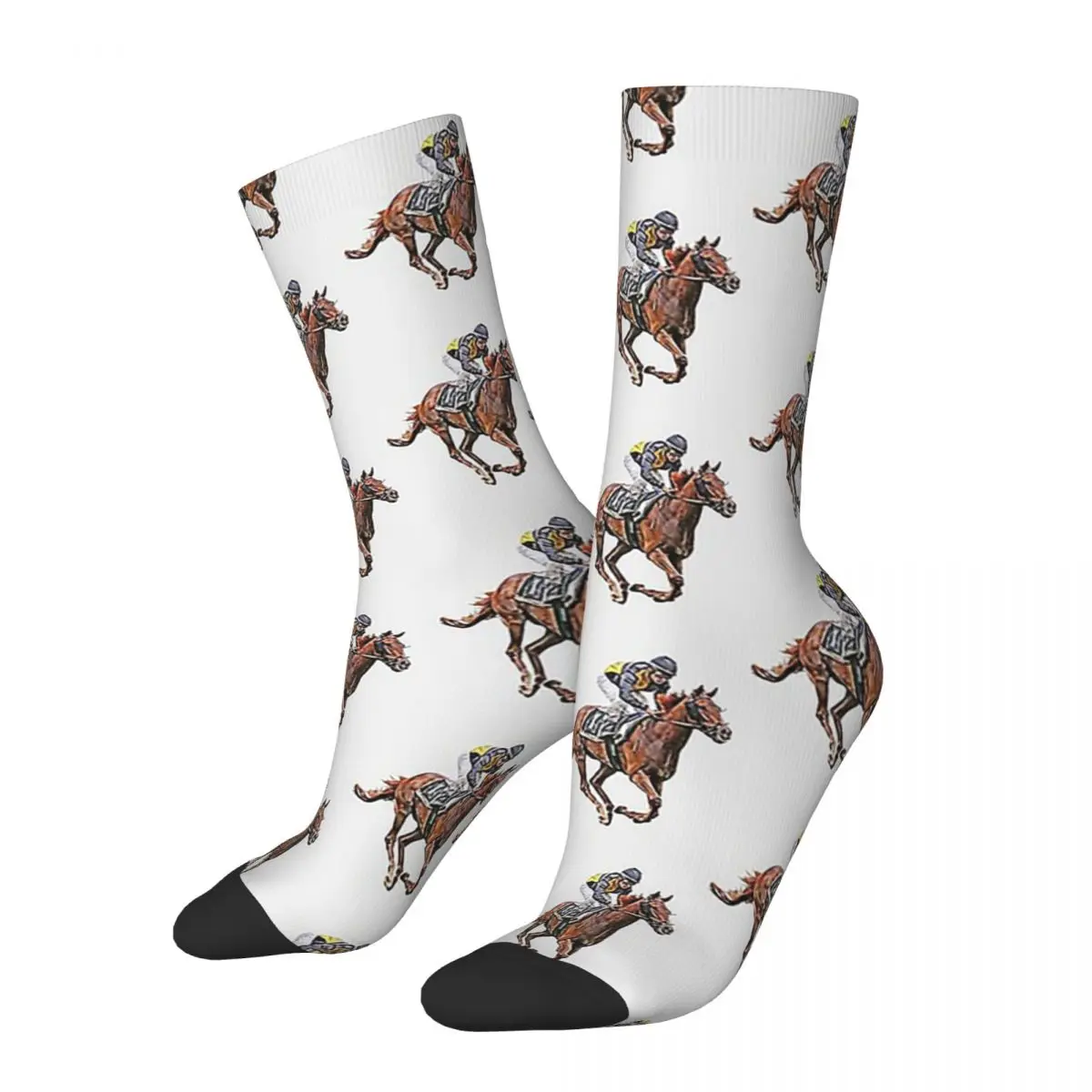 Horse Racing Socks Harajuku Super Soft Stockings All Season Long Socks Accessories for Unisex Christmas Gifts