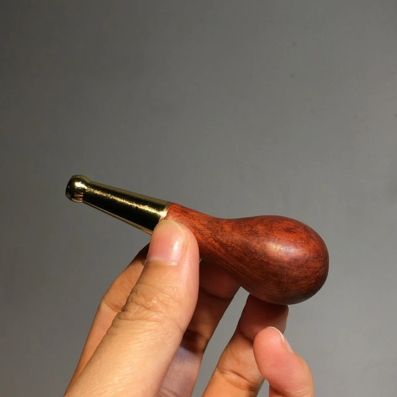 1pc High-End Solid Wood Handmade Old-fashioned Dry Tobacco Pipe Men\'s Red Sandalwood Filter Pocket Short Cigarette Holder