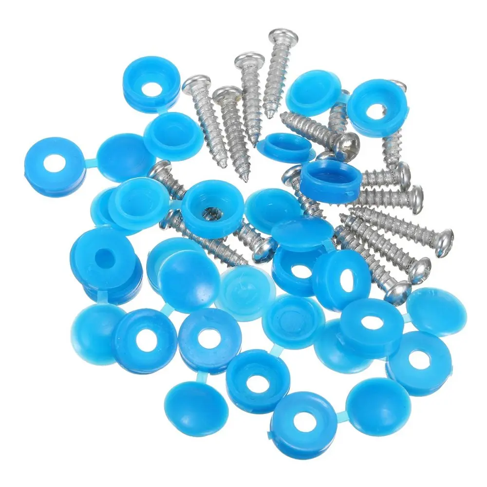 50pcs 12.5mm Screw Caps Hinged Plastic Screw Cap Cover Fold Snap Protective Cap Button for 3mm-4mm Shank Diameter Screws