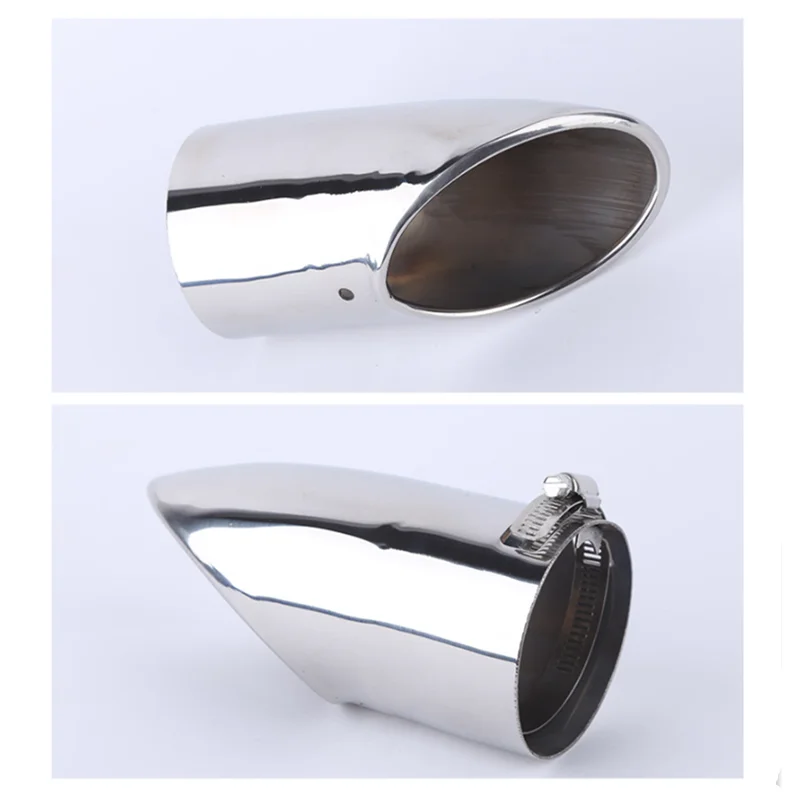 1Pcs Stainless Steel Grilled Silver Car Exhaust Pipe tip Tailpipe Muffler cover Car Modification Car styling For Ford Focus