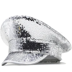 Sequin Burning Sergeant Hat Party Bachelorette Club Hen Do Hat Fashion Bling Ladies Captain Hats For Women Sailor Military Caps