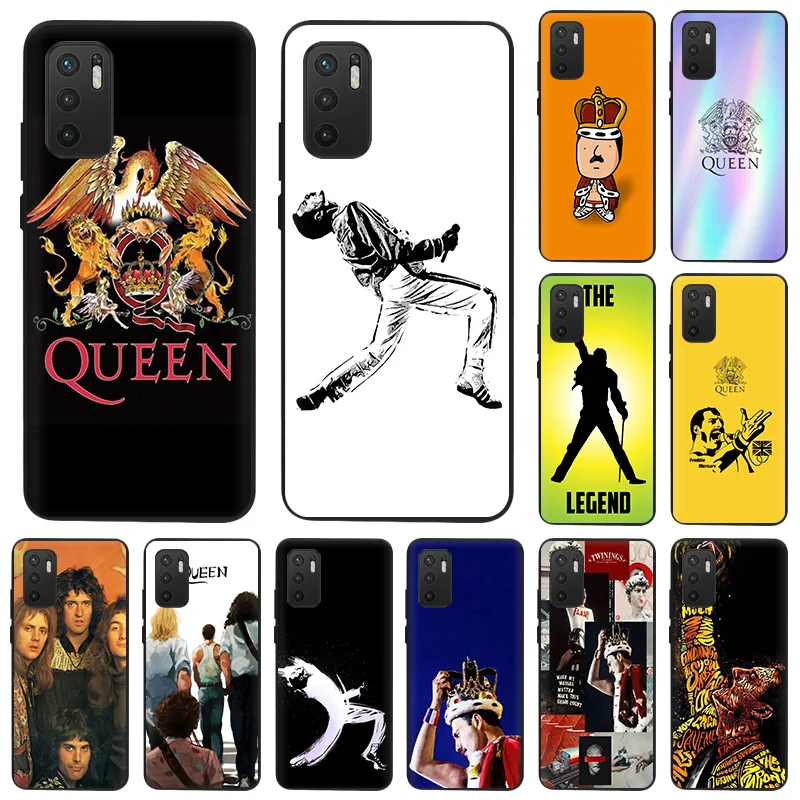 Phone Case For Xiaomi Redmi Note 11 9 10 Pro Max 5G 8T 9T 9s 7 9C 7a 9A 8 8A QUEEN Band Black Soft TPU Matte Protective Cover