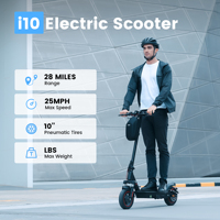 iScooter i10 Electric Scooter 650W 15AH Powerful Electric Kick Scooter 45km Max Range 40km/h Speed Electric E-Scooters With APP