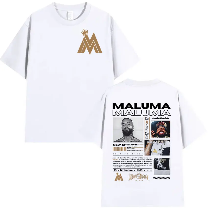 Rapper MALUMA Tour 2025 Graphic T Shirt Men's Retro Fashion Short Sleeve T-shirt Man Hip Hop Oversized Cotton Tshirts Streetwear