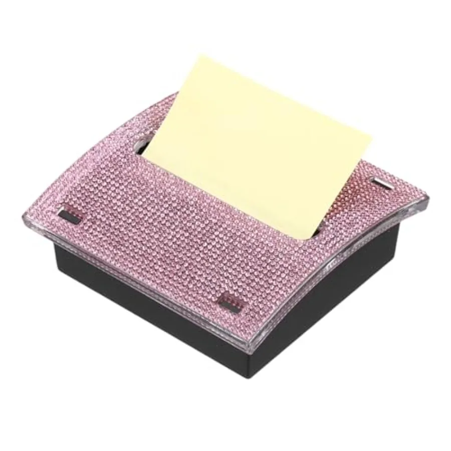

Stick Note Pad Holders, 4 x 4 Inch Rhinestone Sticky Note Dispenser Memo Pad Holder Office Desk Organizer Supplies for Office H