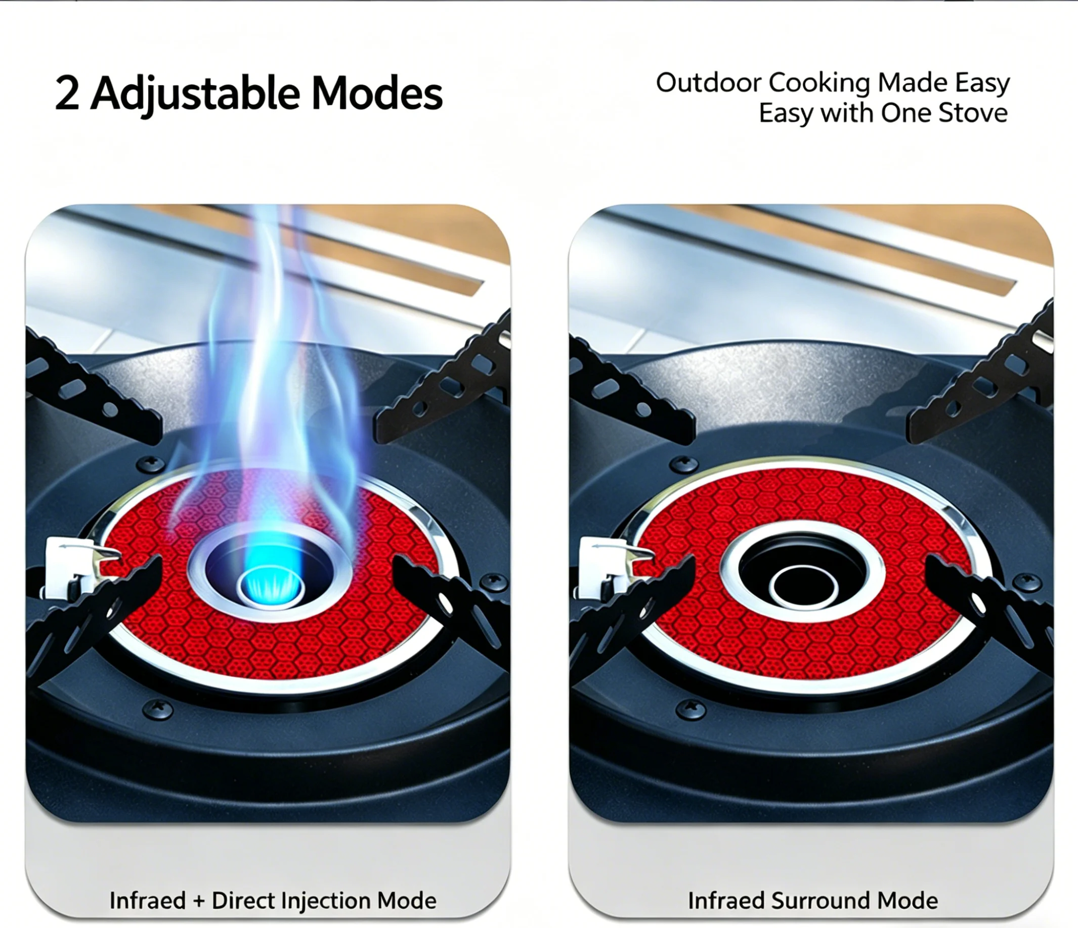 8000W Infrared Gas Stove Portable Split Burner Windproof Camping Cooker Steel Body Tea Boiling Outdoor Cooking Equipment