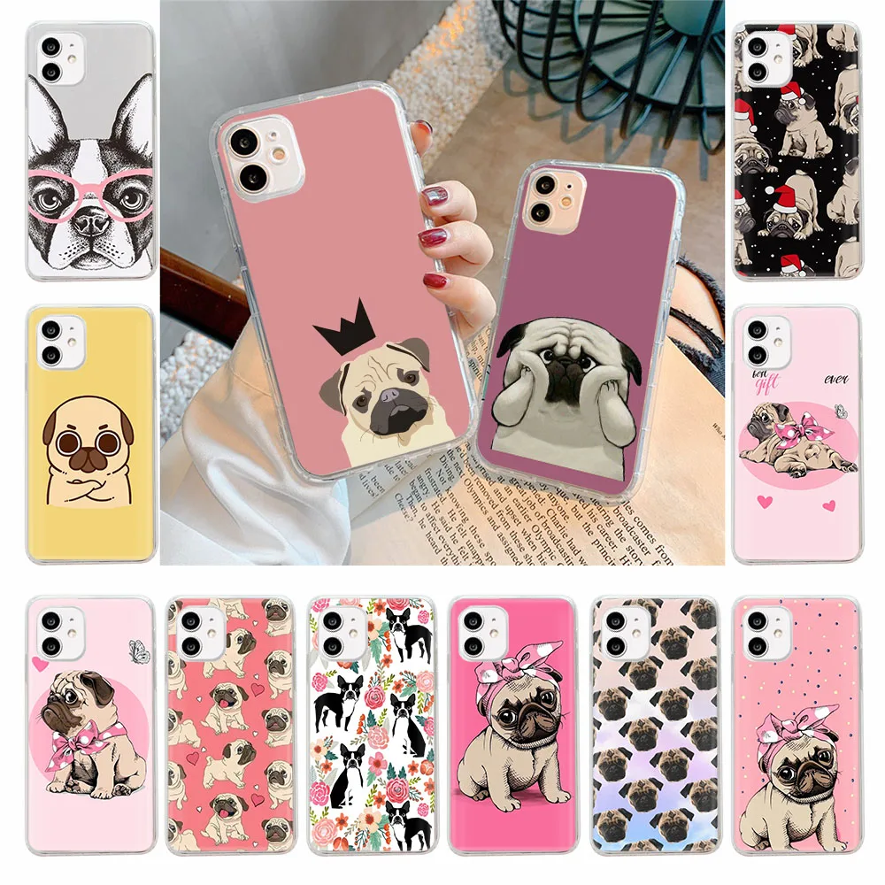 ZY31 Pug Clear Case for Motorola Moto One Hyper 5G ACE Power G10 G20 G30 G40 Fusion G50 Action G Play