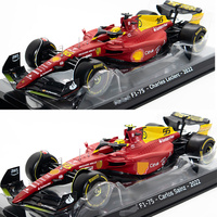 Bburago 1:24 2022 F1 SF-75 #16 C.Leclerc / #55 C.Sainz 75th Anniversary Dull Red Diecast Model Car