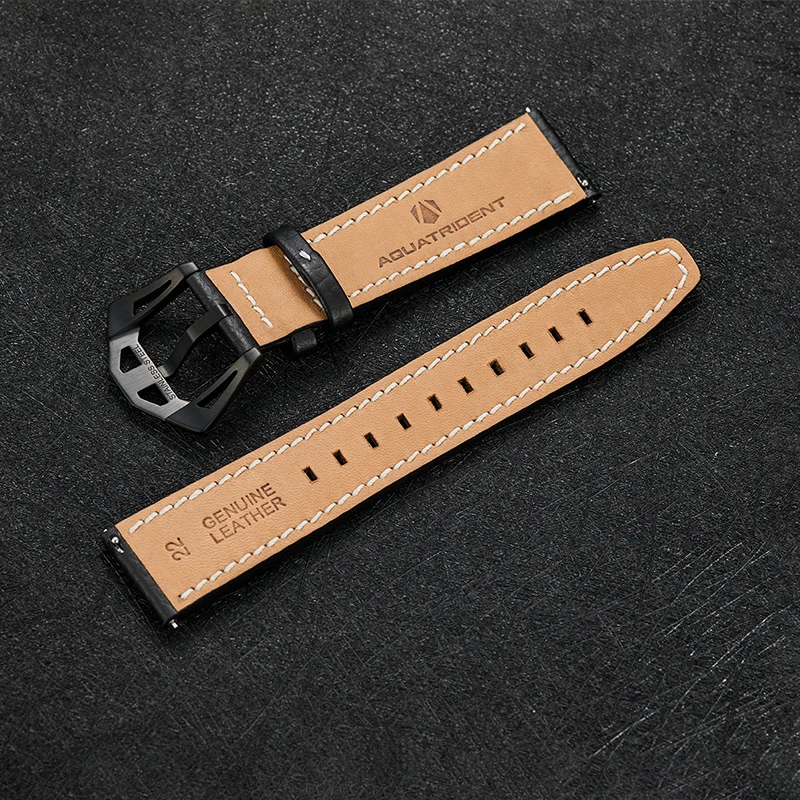 Super luminous watch strap 22mm Strap for  Universal Aquatrident Watch  40mm/45mm Classic Watch 43mm/44mm  GENUINE LEATHER Band