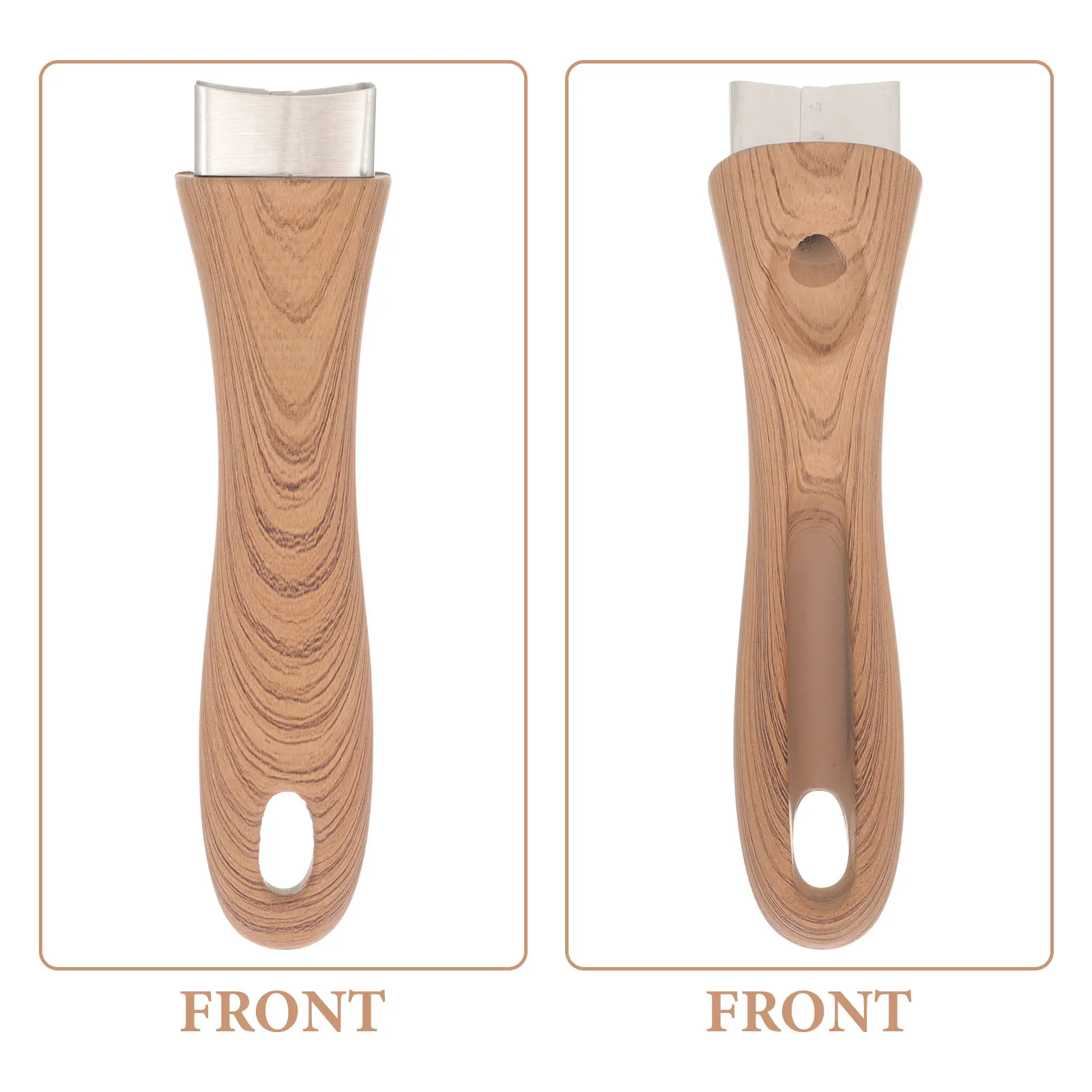 

2 Pcs Wood Grain Pot H Universal Detachable Long Grip Replacement Anti Scald Wok Frying Pan Kitchen Gadget