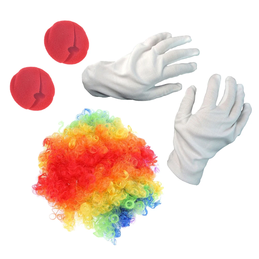 

Durable Selected Material Clown Cosplay Props Featuring A Colorful Wig And Nose Perfect For Most Adults And Teens