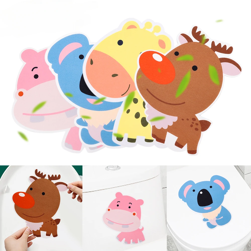 Cartoon Fragrant Toilet Stickers Self-Adhesive Wall Sticker for Kid Bathroom Washroom Decorative Deodorization Toilet Lid Decals