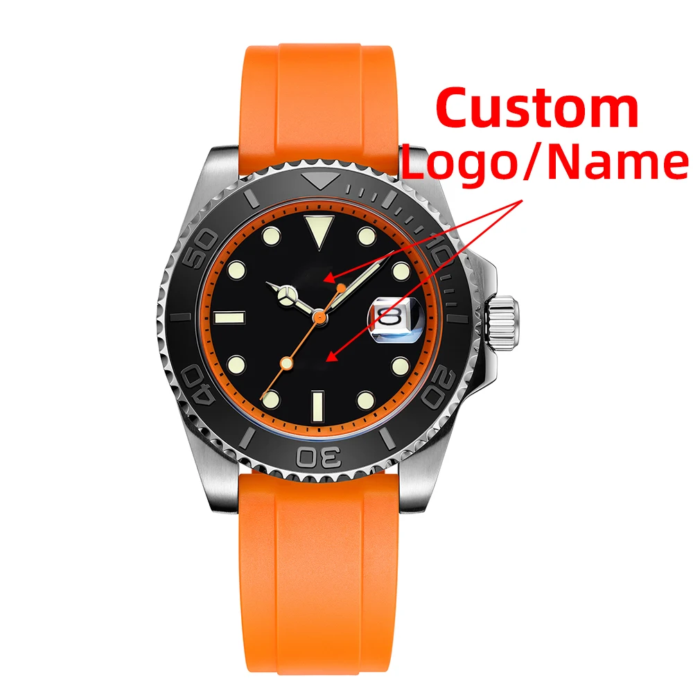 ADDIESDIVE Diver Men Watch Custom Logo Name 41mm Quartz Watch 200m Diving Sport Stainless Steel Bezel Super Luminous Watches