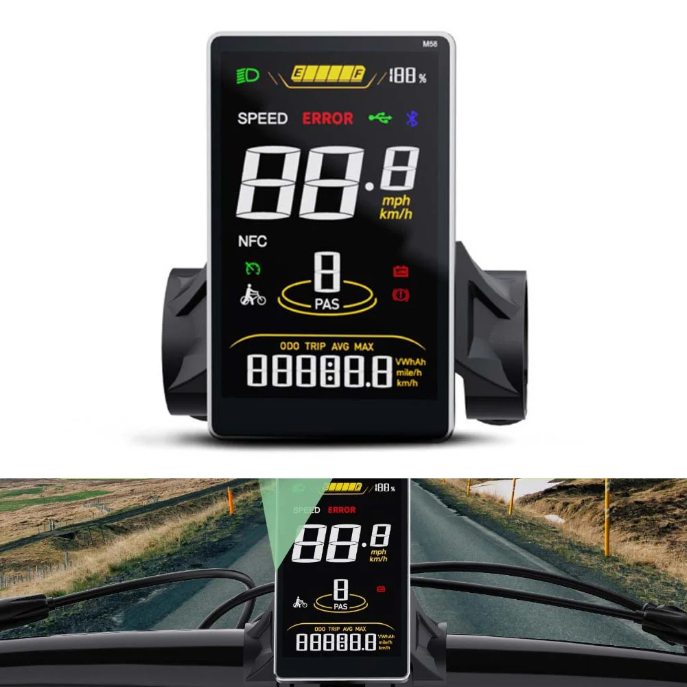 

Electric Bike Use Ebike Display 5Pin Interface Black Advanced Settings Comprehensive Data Display For 52V Motor