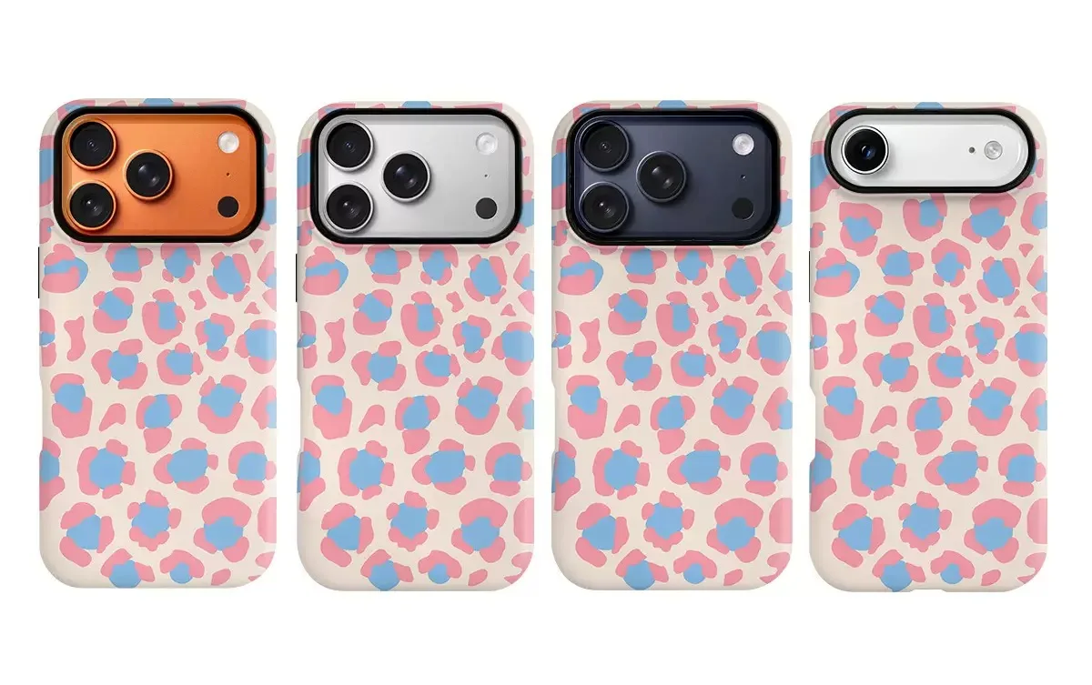 Pink Blue Leopard Print Case for IPHONE 17 16ProMax 15 14 13 12 11 PRO Plus XR XS SE Acrylic TPU Two in One Magnetic Phone Cases