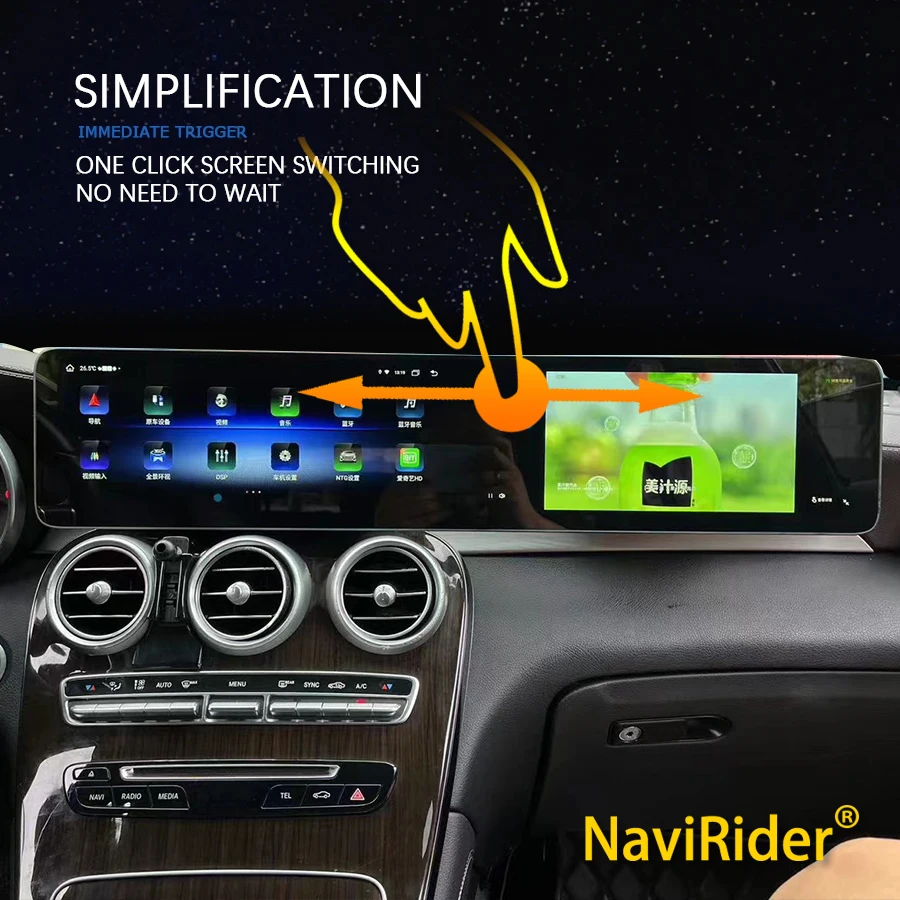 Picture 4: For Benz C GLC NTG 5.0 5.5 6.0 2016-2022 GPS Car Multimedia Video Player Upgraded Interactive Dual Screen Android 13 CarPlay