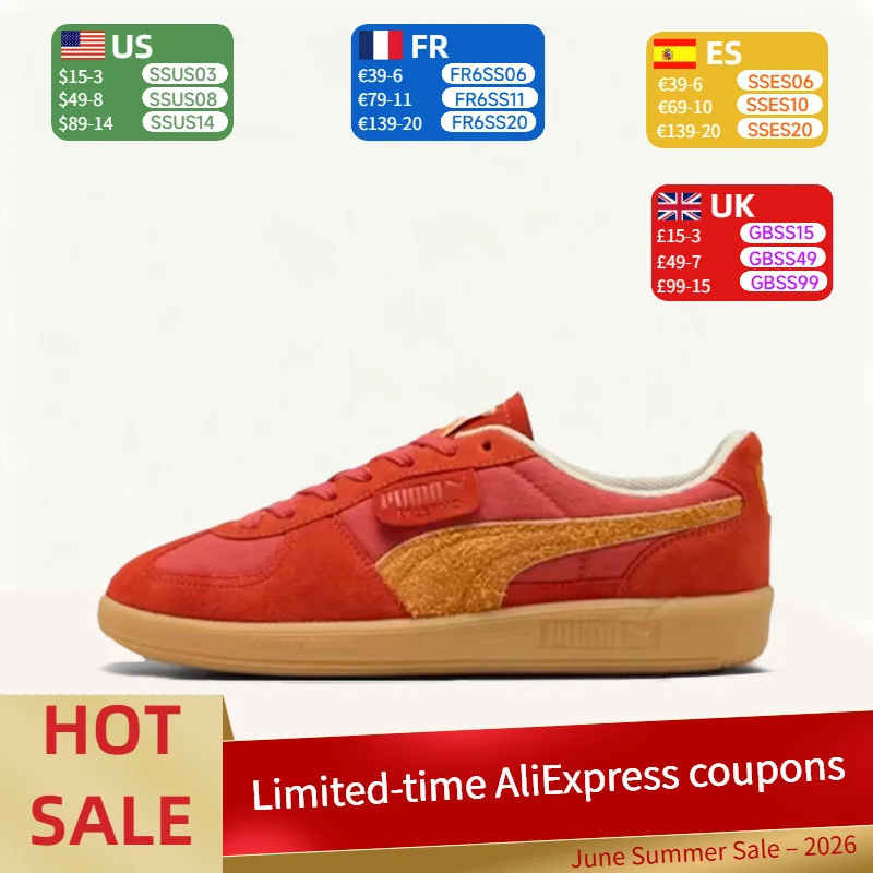 Puma Palermo T: Zapatillas Bajas Elegantes, Duraderas y Acolchadas para Desplazamientos Urbanos y Uso Casual (Unisex, Rojo) 401722-02