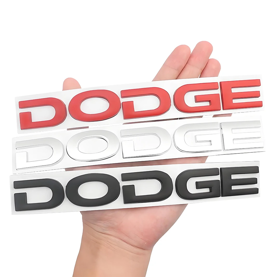 Insignia de Metal 3D para maletero de coche, pegatinas con logotipo de letra, decoración para Dodge Journey Charger Ram calibre 1500 Nitro Caravan Avenger Dart