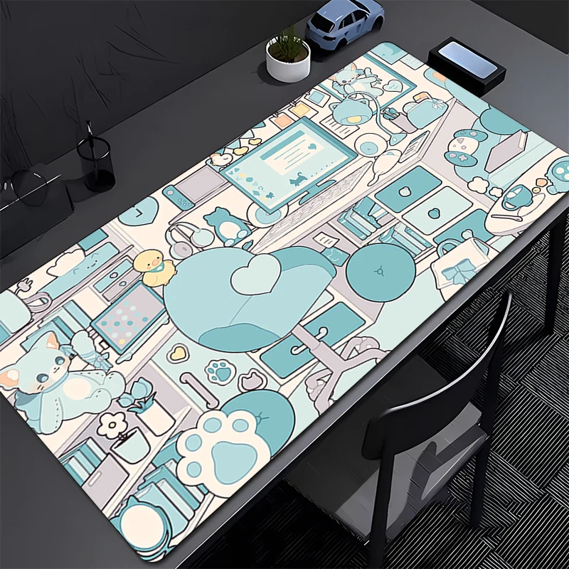 Tapis de souris Anime, accessoires de jeu pour ordinateur de bureau, tapis de bureau Kawaii, accessoires de jeu pour ordinateur portable, clavier, tapis de souris pour salle Semyon