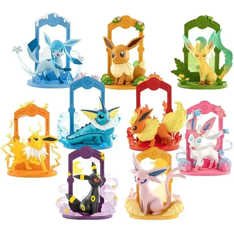 Genuine Pokemon Toys 9 Styles Eevee Sylveon Umbreon Vaporeon Glaceon Flareon Action Figure Kawaii Anime Model Doll Toy Gift