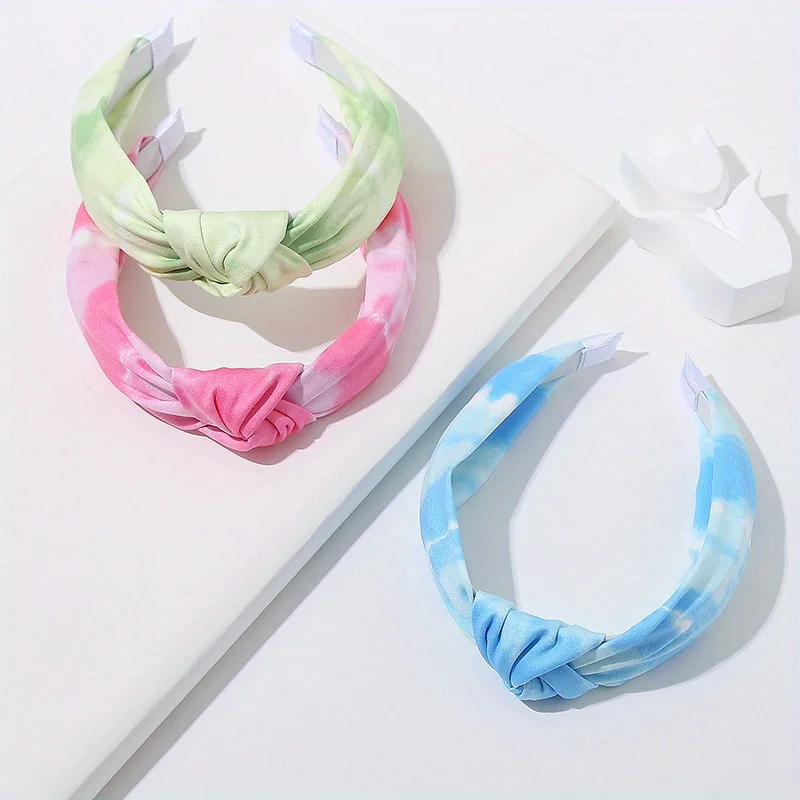 

Women Girls Satin Tiedye Flower Big Knot Hairband Headband Adult Hair Accessories Hair Jewley