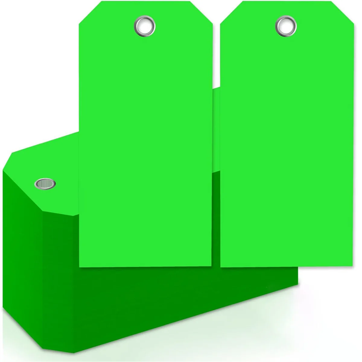 4 3/4In X 2 3/8In Neon Shipping Tags Blank Heavy Duty Hang Tags with Reinforced Holes Writable Luggage Tags,A