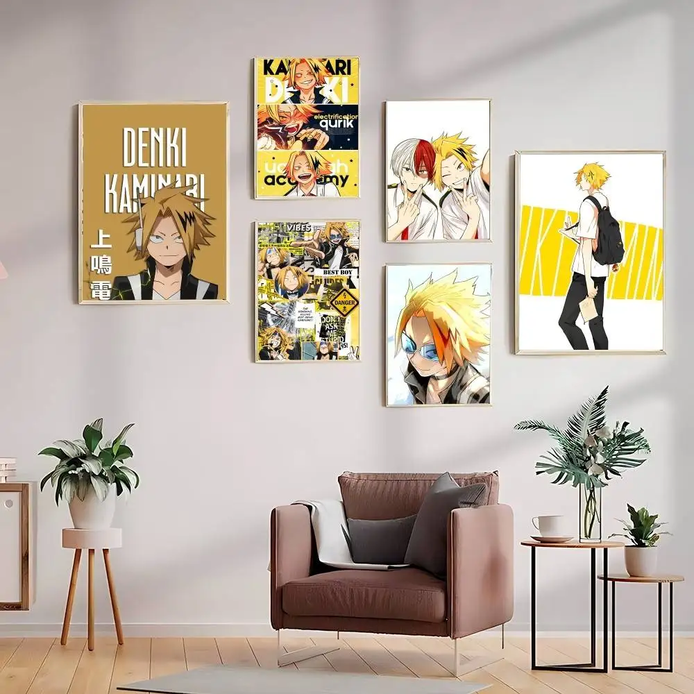 My D-Hero C-Academia Kaminari Denki Poster HD-Qualität Wandkunst Retro Poster für Zuhause Zimmer Wanddekoration Kawaii Raumdekoration