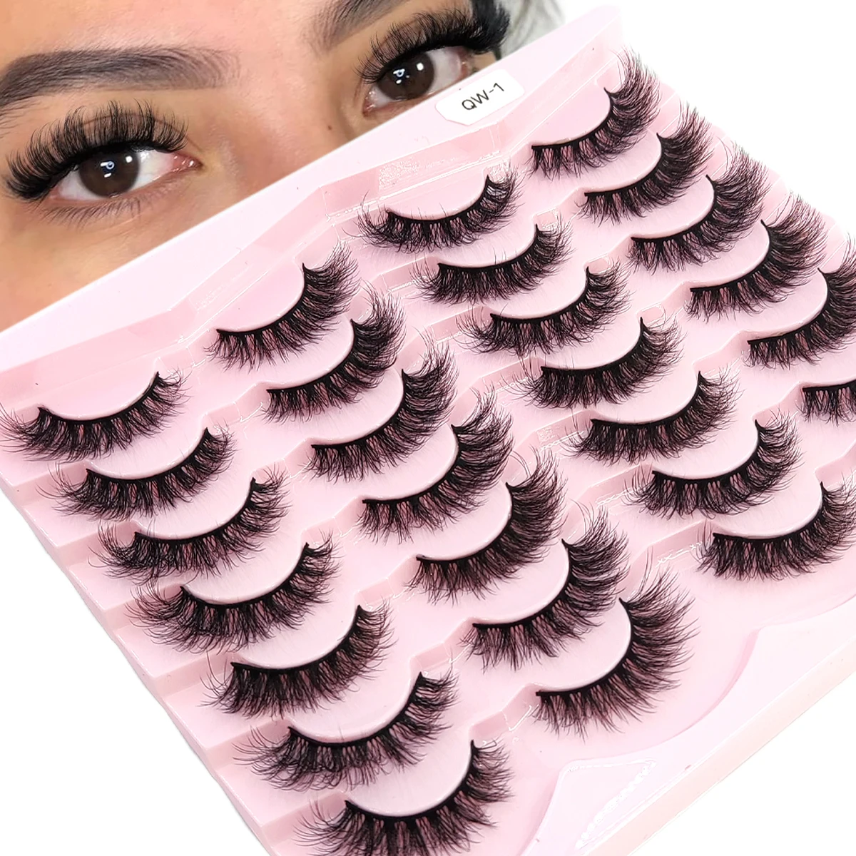 Neue 14 Paar natürliche künstliche Nerzwimpern, weiche falsche Wimpern, gekreuzte, unordentliche, dicke Wimpern, verlängertes Make-up, falsche Wimpern